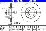 ATE 422281 brake disc 24.0122-0281.1, set of 2 - Brake Disc