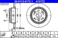 ATE 412172 brake disc 24.0112-0172.1, set of 2 - Brake Disc
