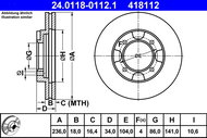 ATE 418112 brake disc 24.0118-0112.1, set of 2 - Brake Disc