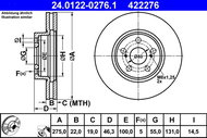 ATE 422276 brake disc 24.0122-0276.1, set of 2 - Brake Disc