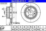 ATE 420113 brake disc 24.0120-0113.1, set of 2 - Brake Disc