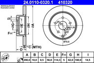 ATE 410320 brake disc 24.0110-0320.1, set of 2 - Brake Disc