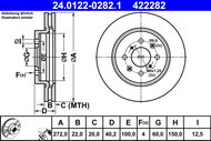 ATE 422282 brake disc 24.0122-0282.1, set of 2 - Brake Disc