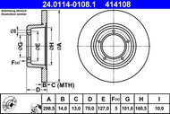 ATE 414108 brake disc 24.0114-0108.1, set of 2 - Brake Disc