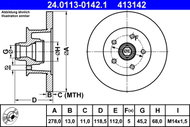 ATE 413142 brake disc 24.0113-0142.1, set of 2 - Brake Disc