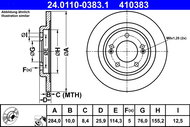 ATE 410383 brake disc 24.0110-0383.1, set of 2 - Brake Disc
