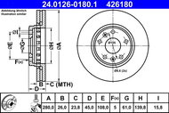 ATE 426180 brake disc 24.0126-0180.1, set of 2 - Brake Disc