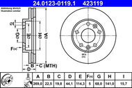 ATE 423119 brake disc 24.0123-0119.1, set of 2 - Brake Disc
