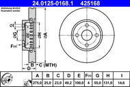 ATE 425168 brake disc 24.0125-0168.1, set of 2 - Brake Disc