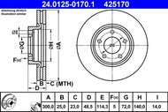 ATE 425170 brake disc 24.0125-0170.1, set of 2 - Brake Disc