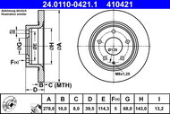 ATE brake disc 24.0110-0421.1, set of 2 - Brake Disc
