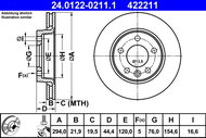 ATE 422211 brake disc 24.0122-0211.1, set of 2 - Brake Disc
