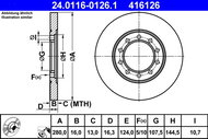ATE 416126 brake disc 24.0116-0126.1, set of 2 - Brake Disc