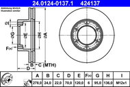 ATE 424137 brake disc 24.0124-0137.1, set of 2 - Brake Disc