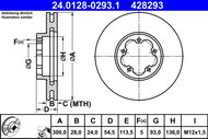 ATE 428293 brake disc 24.0128-0293.1, set of 2 - Brake Disc