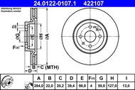 ATE 422107 brake disc 24.0122-0107.1, set of 2 - Brake Disc
