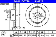 ATE 410728 brake disc 24.0110-0728.1, set of 2 - Brake Disc