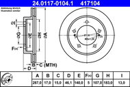 ATE 417104 brake disc 24.0117-0104.1, set of 2 - Brake Disc