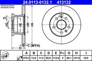 ATE 413132 brake disc 24.0113-0132.1, set of 2 - Brake Disc
