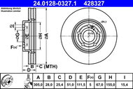 ATE brake disc 24.0128-0327.1, set of 2 - Brake Disc