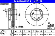 ATE 428157 brake disc 24.0128-0157.1, set of 2 - Brake Disc