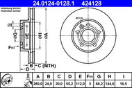 ATE 424128 brake disc 24.0124-0128.1, set of 2 - Brake Disc