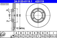 ATE 420119 brake disc 24.0120-0119.1, set of 2 - Brake Disc