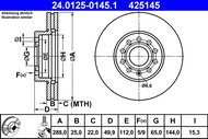 ATE Brake disc OC2 288 ATE 24.0125-0145.1, set of 2 - Brake Disc