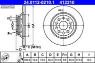 ATE Brake disc SU3 REAR 300MM 24.0112-0210.1, set of 2 - Brake Disc