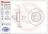 BREMBO brake disc 08.3126.21, set of 2 - Brake Disc