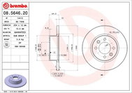 BREMBO brake disc 08.5646.20, set of 2 - Brake Disc