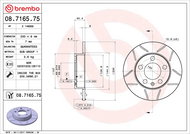 BREMBO Kotouč brzd OCT/FAB ZADNÍ BREMBO MAX 08.7165.75, sada 2 ks - Brzdový kotouč