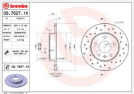 BREMBO brake disc 08.7627.1X, set of 2 - Brake Disc