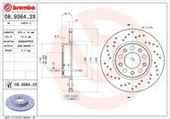 BREMBO brake disc 08.9364.2X, set of 2 - Brake Disc