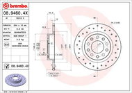BREMBO brake disc 08.9460.4X, set of 2 - Brake Disc
