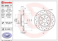 BREMBO brzdový kotouč 08.9460.71, sada 2 ks - Brake Disc
