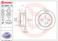 BREMBO brake disc 08.9504.10, set of 2 - Brake Disc