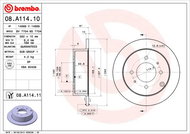 BREMBO brake disc 08. A114.11, set of 2 - Brake Disc
