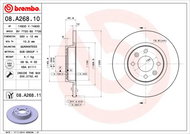 BREMBO brake disc 08. A268.11, set of 2 - Brake Disc