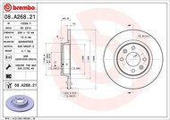 BREMBO brake disc 08. A268.21, set of 2 - Brake Disc