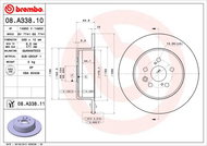 BREMBO brake disc 08. A338.11, set of 2 - Brake Disc