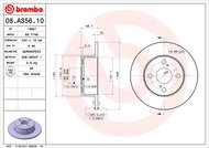 BREMBO brake disc 08. A356.10, set of 2 - Brake Disc