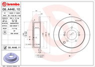 BREMBO brzdový kotouč 08.A446.11, sada 2 ks - Brzdový kotouč