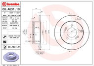 BREMBO brake disc 08. A631.11, set of 2 - Brake Disc