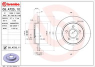 BREMBO brake disc 08. A725.11, set of 2 - Brake Disc