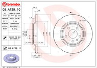 BREMBO brake disc 08. A759.11, set of 2 - Brake Disc
