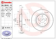 BREMBO brzdový kotouč 08.B045.11, sada 2 ks - Brzdový kotouč