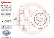 BREMBO brake disc 08. C290.10, set of 2 - Brake Disc