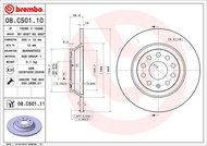 BREMBO brzdový kotouč 08.C501.11, sada 2 ks - Brzdový kotouč
