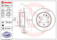 BREMBO brake disc 08. D045.11, set of 2 - Brake Disc